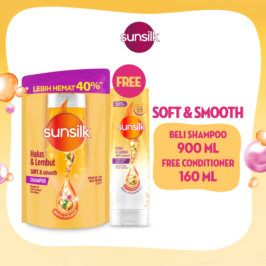 Jual Buy Sunsilk Soft & Smooth Shampoo Pouch 900ml FREE Sunsilk Soft