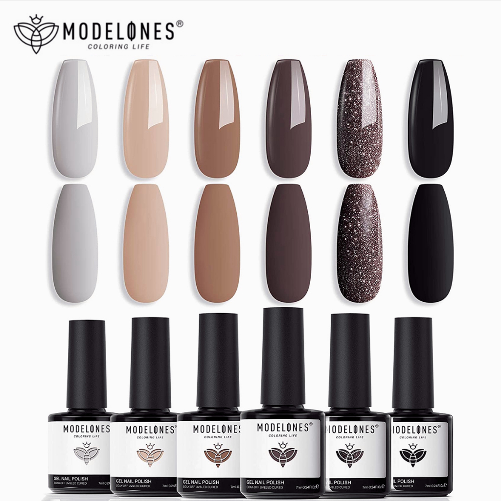 Jual Modelones Chocolate Gel Nail Polish Set 6 Warna Winter Brown Black