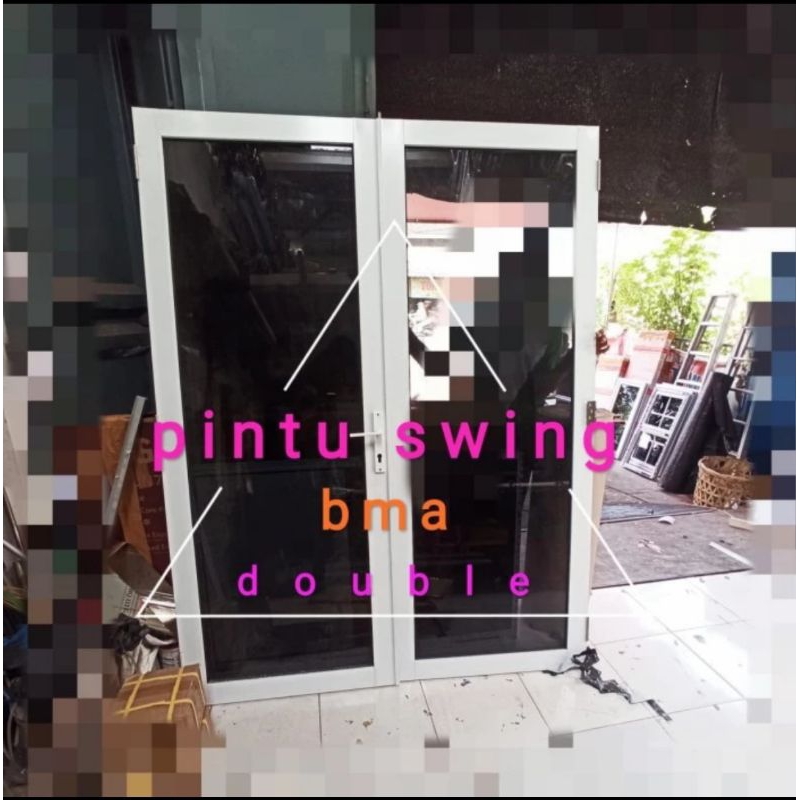 Jual Pintu Kaca Aluminium Swing Double Shopee Indonesia