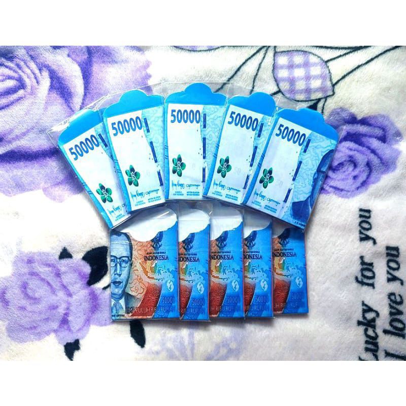 Jual Pack Isi Lembar Amplop Lebaran Thr Motif Atm Card Unik