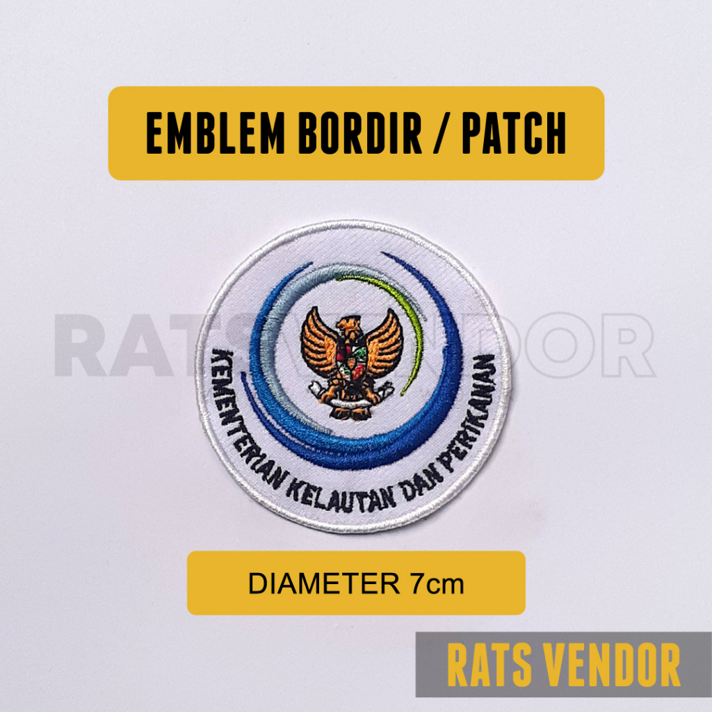 Jual Emblem Bordir / Patch Logo KKP Kementerian Kelautan Dan Perikanan ...