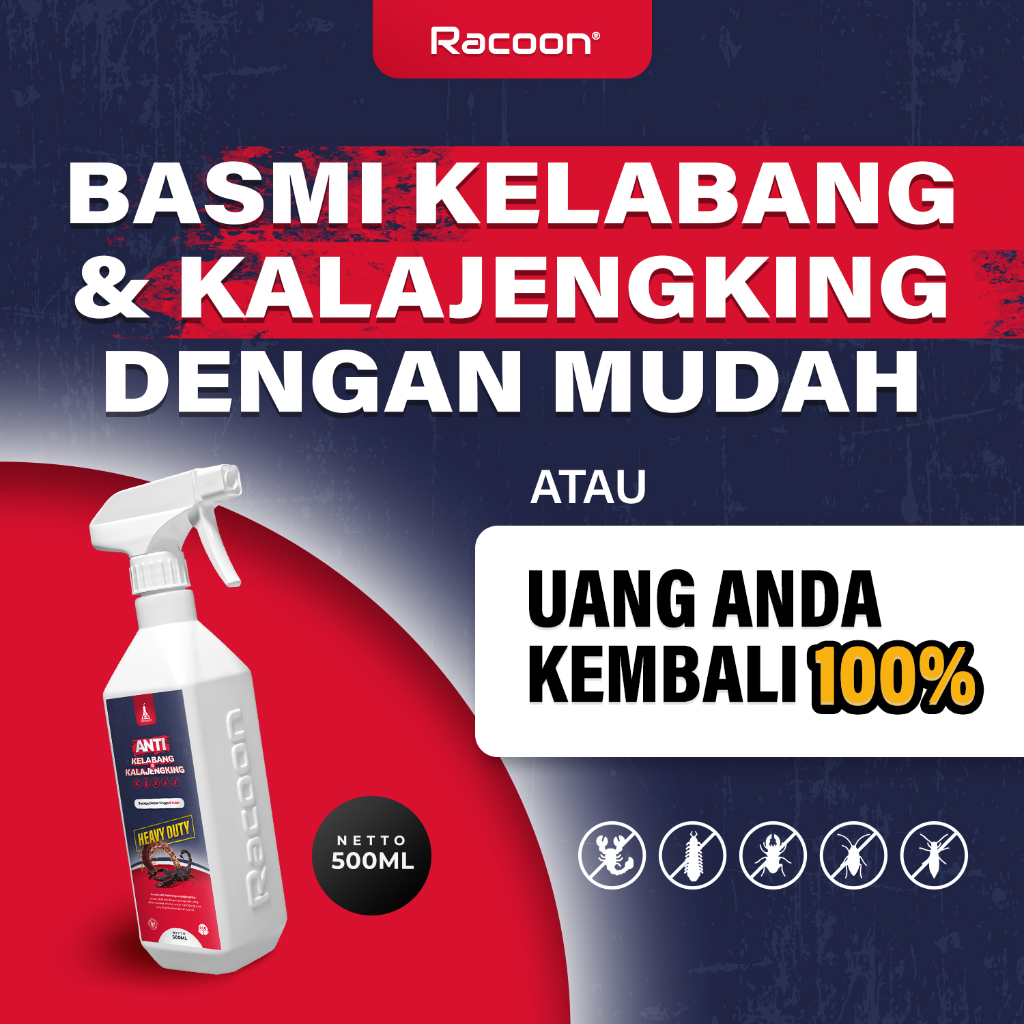 Jual RACOON Anti Kelabang & Kalajengking Heavy Duty 500ML | Shopee ...