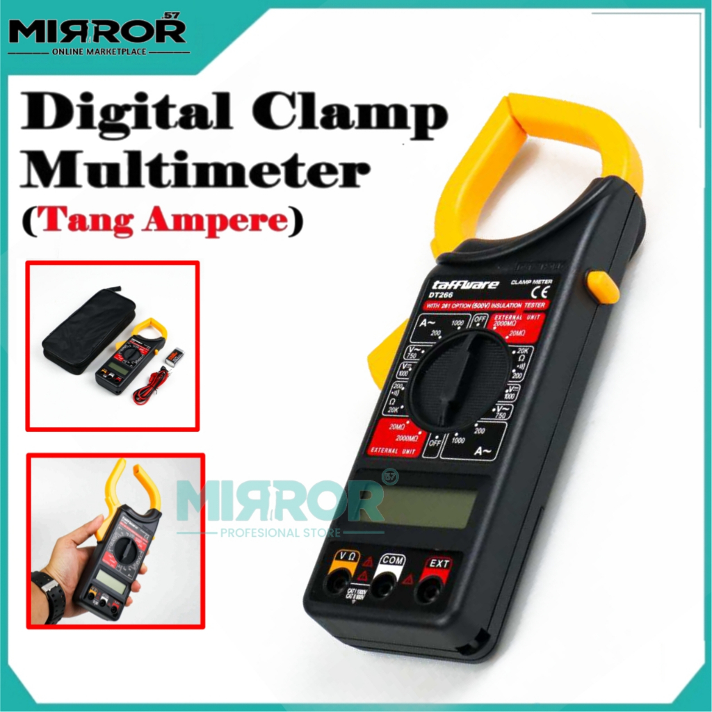 Jual Multimeter Digital Tang Ampere Layar LCD Alat Ukur Tegangan Arus ...