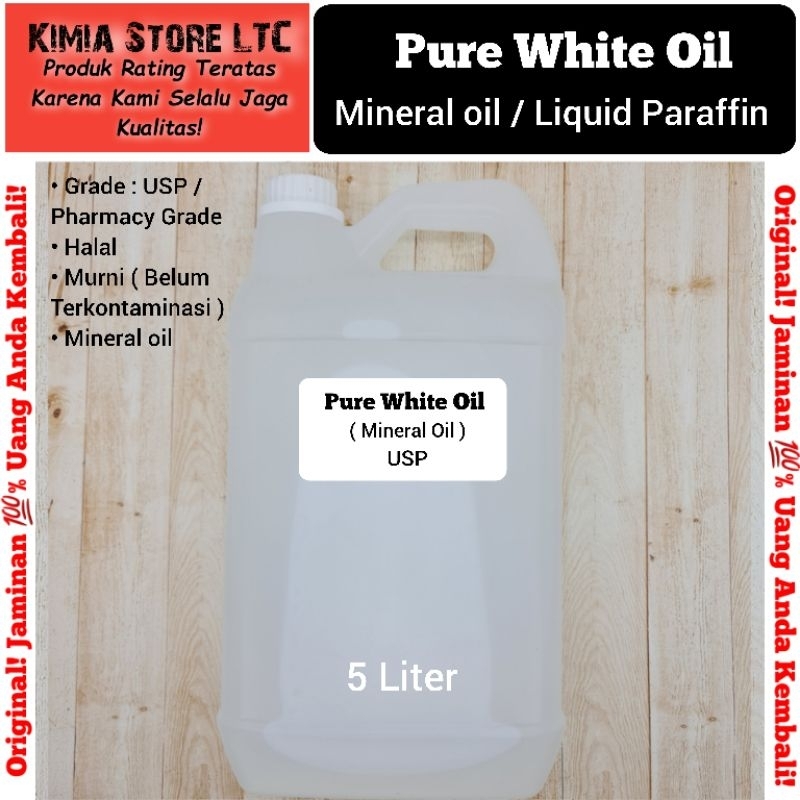 Jual Pure White Oil 5 Liter / Pure Mineral Oil USP Grade 5 Liter