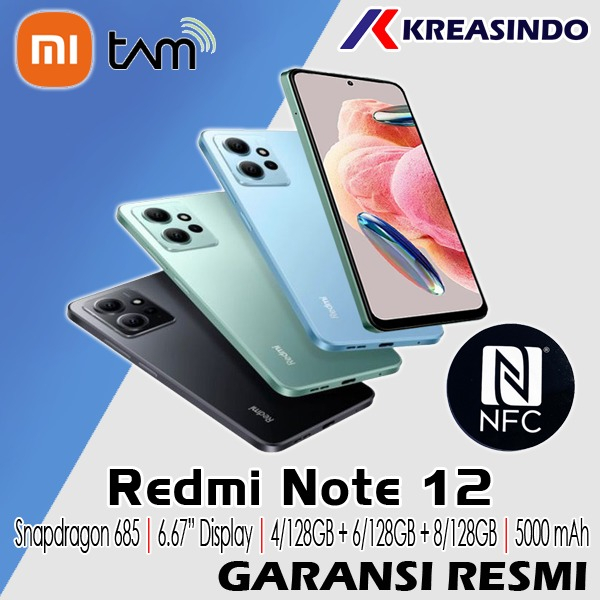 Jual XIAOMI REDMI Note 12 NFC 4/128 6/128 8/128 8/256 Ram 4GB 6GB 8GB ...