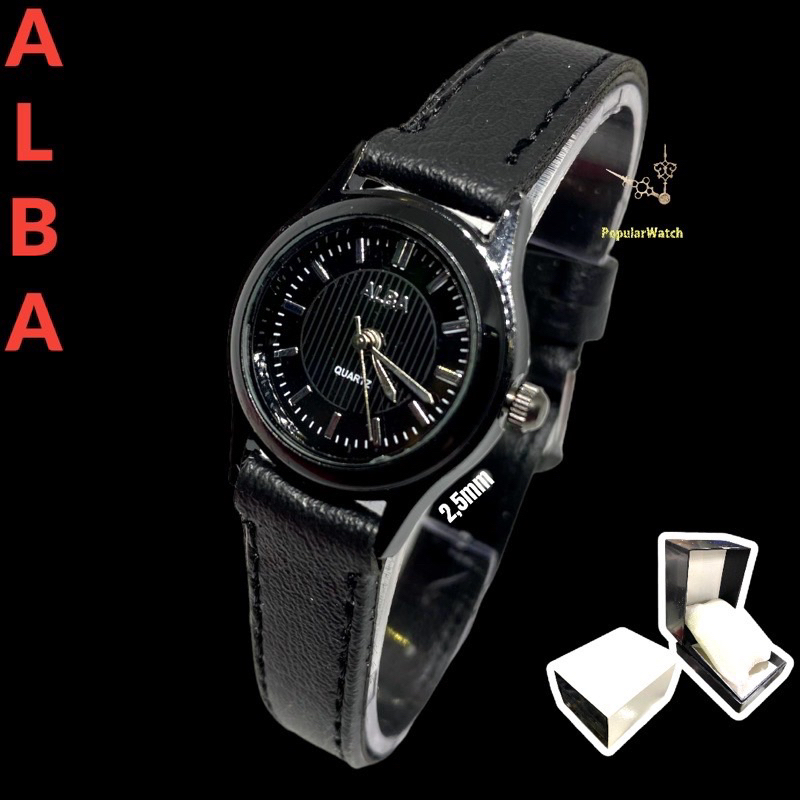 Jual (IND COD)Jam Tangan Wanita Alba Kulit Free Box Kancing Strap Kulit ...