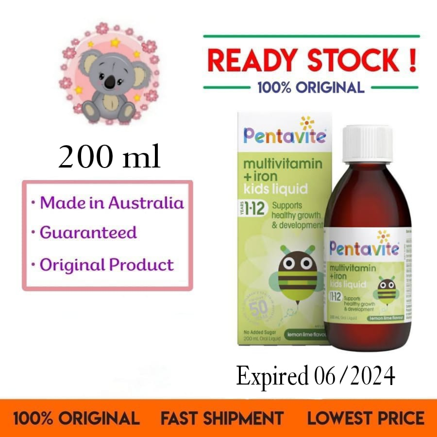 Jual Pentavite Oral Liquid Multivitamins with Iron (200 mL) Shopee