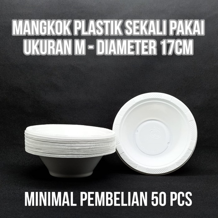 Jual 50pcs Mangkok Kuah Makan Plastik Putih Sekali Pakai 6 Inch M6