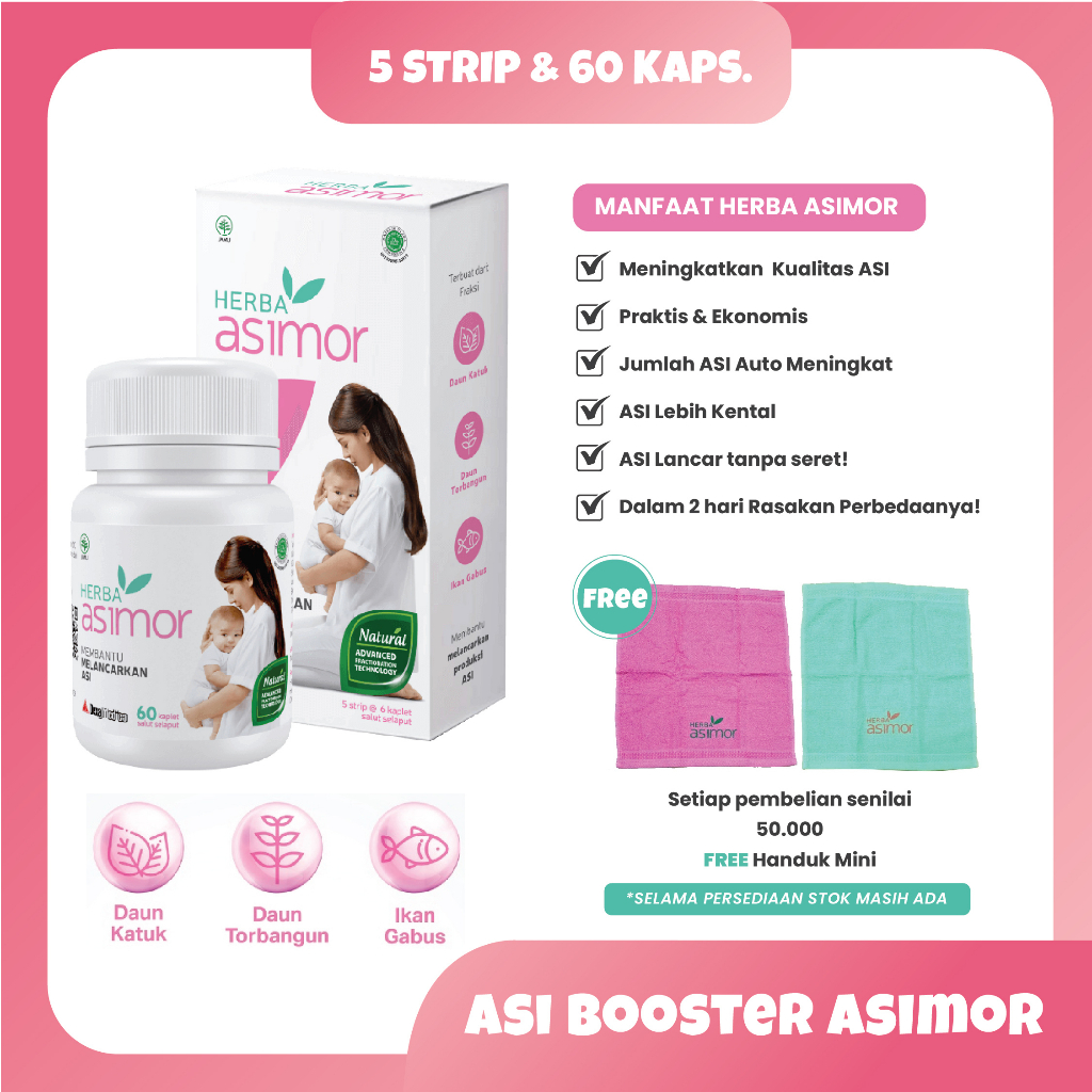 Jual Asi Booster Asimor Membantu Melancarkan Asi Isi 60 Kapsul Shopee