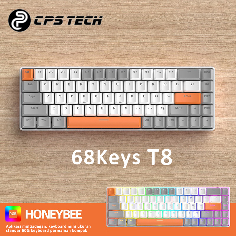 Jual CPSTECH T8 Shimmer keyboard mechanical 68 tombol mekanik Type-C ...