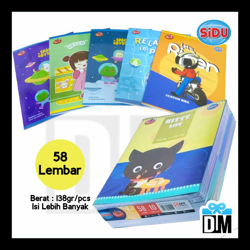 Jual Buku Tulis 58 dan 38 Lembar Sekolah Anak SD SMP SMA Sidu Notebook ...