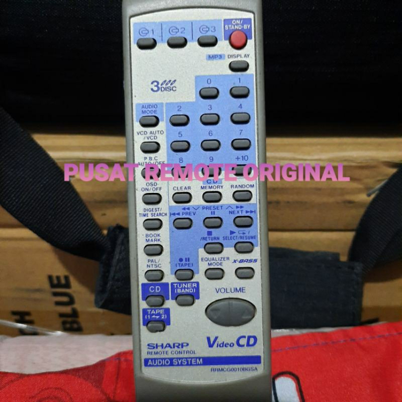Jual REMOTE REMOT DVD TAPE SHARP RRMCG0010BGSA ORIGINAL ASLI | Shopee ...