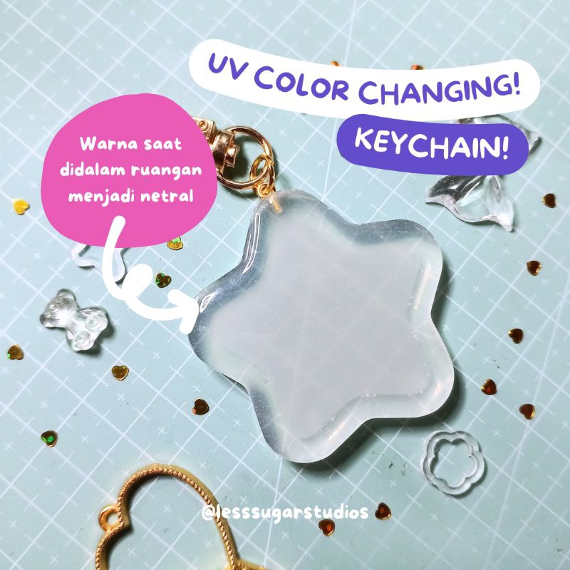 Jual RESIN KEYCHAIN UV CHANGING COLOR / GANTUNGAN KUNCI RESIN SUNSCREEN ...