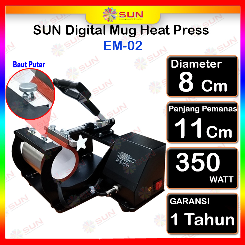 Jual Mesin Press Sablon Mug Gelas Asbak Tumbler Aluminium Premium Digital Mug Heat Press