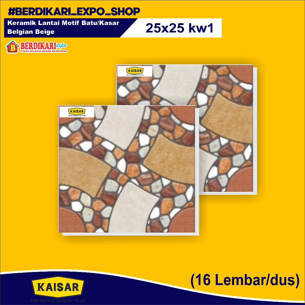 Jual Keramik Lantai Motif Batu Kasar Belgian Beige 25x25 Shopee Indonesia