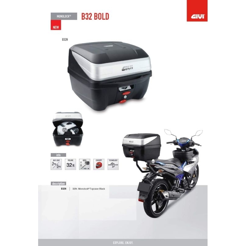 Jual Givi Box B32n Bold B32 Adv B32nb Black B32 Gold Top Box Motor