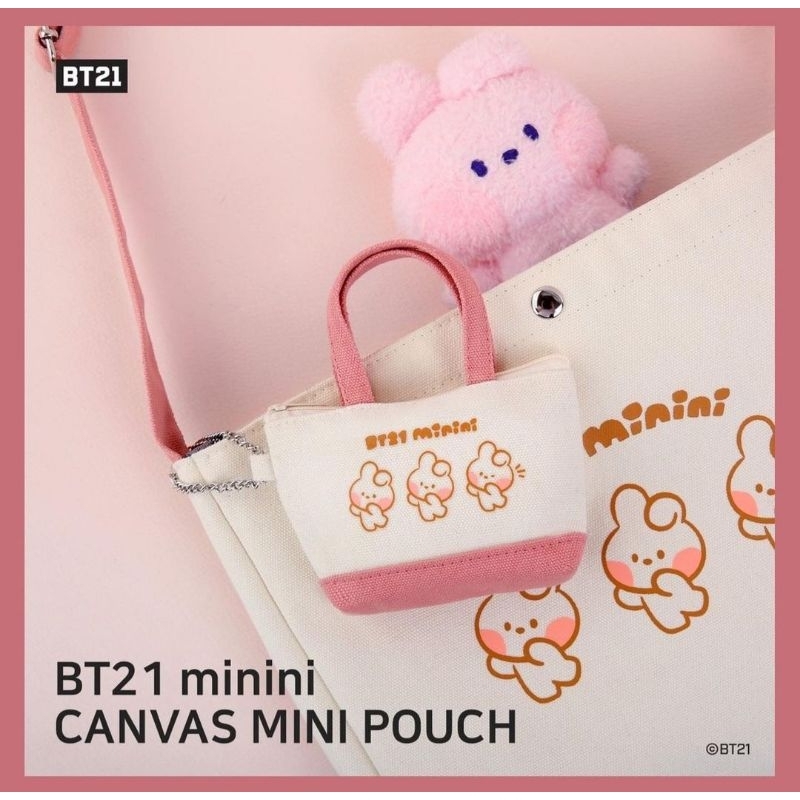 Jual OFFICIAL BT21 MININI CANVAS MINI POUCH | Shopee Indonesia