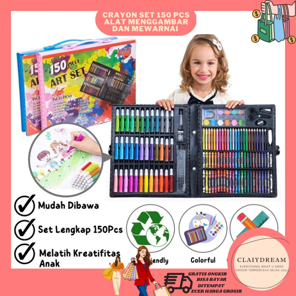 Crayon Set Lengkap 150 Pcs