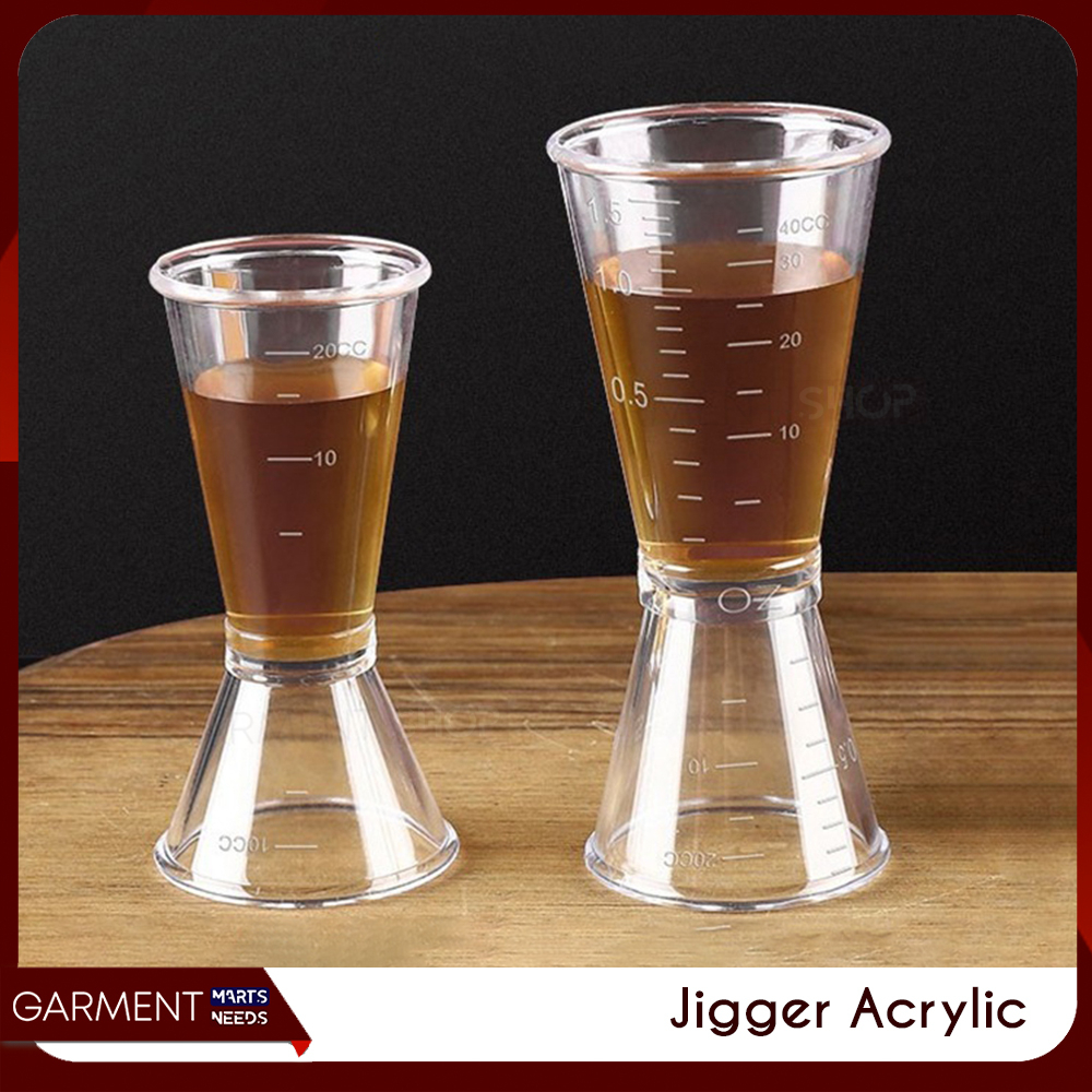 Jual TARUTI - Jigger Acrylic Plastik Transparan Gelas Takar Gula Syrup ...