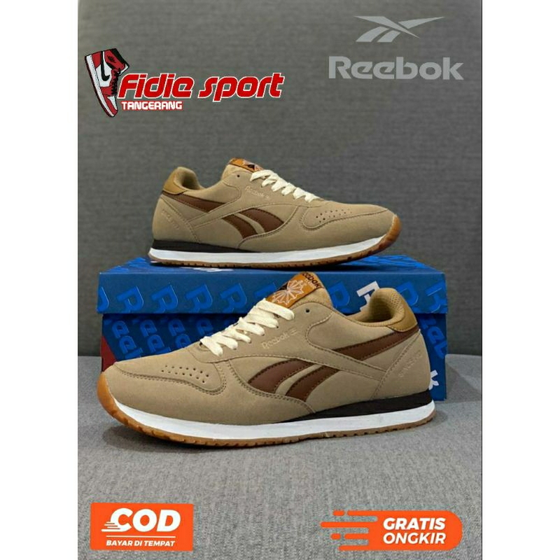 Jual Sneaker Classic Swede Cream Brown Gem Casual Sneaker | Shopee ...