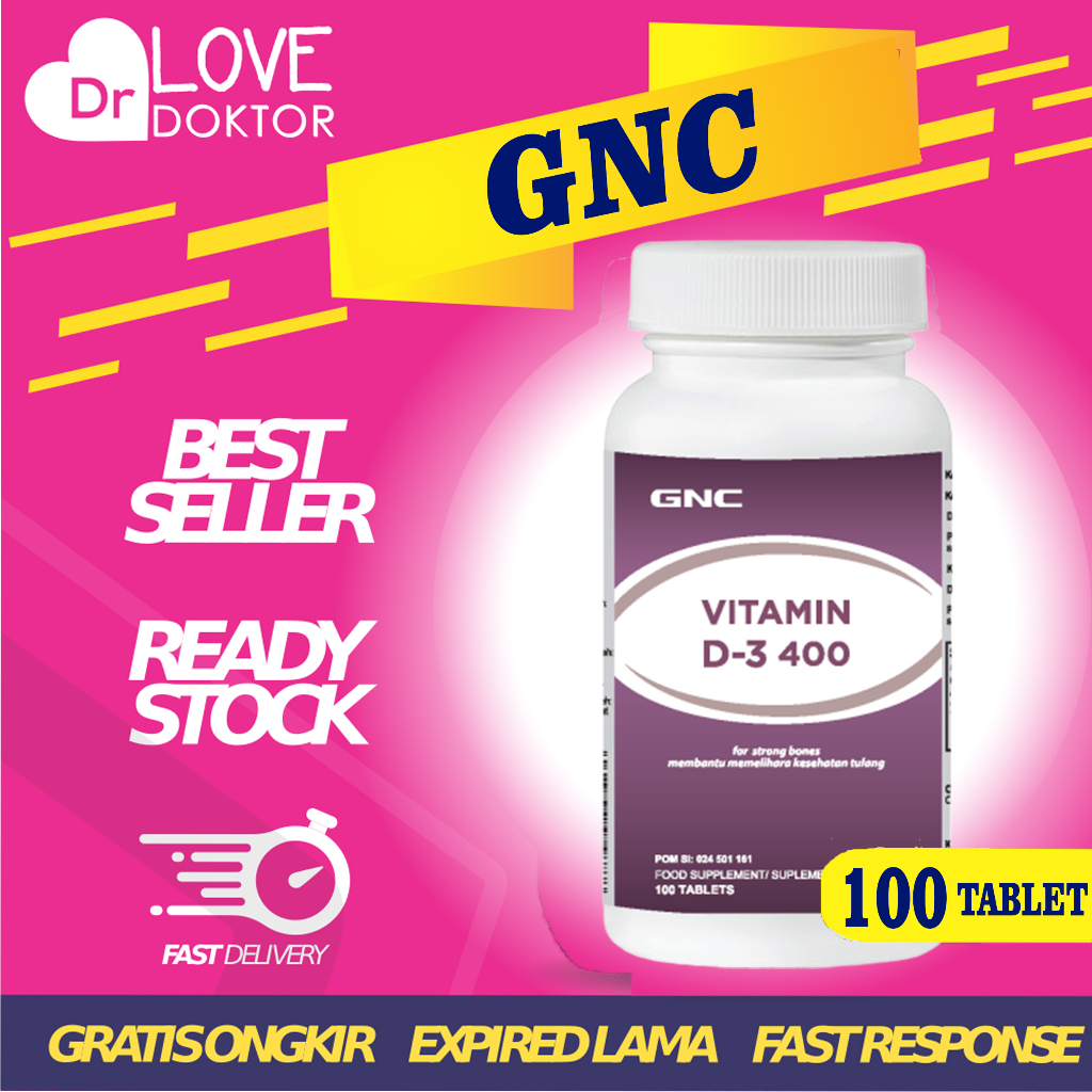 Jual GNC VITAMIN VIT D D3 400 IU CALCIUM KALSIUM KEPADATAN TULANG KUAT