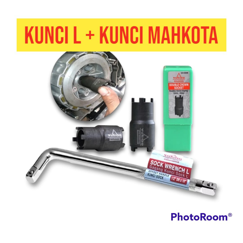 Jual Paket Set Kunci Mahkota Gagang Stang Kunci Sok Sock L Double Crown Socket Kunci