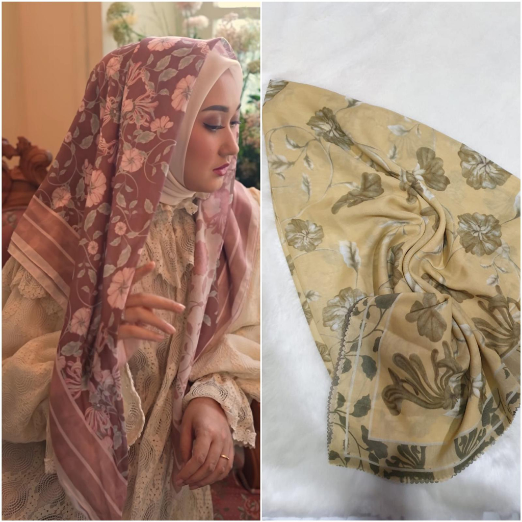 Jual Voal Motif Premium Hijab Segi Empat Voal Motif Premium Lasercut Jilbab Voal Motif