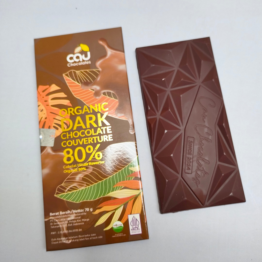 Jual CAU - Organic Dark Chocolate Couverture 70g ( Cokelat Coklat Keto ...