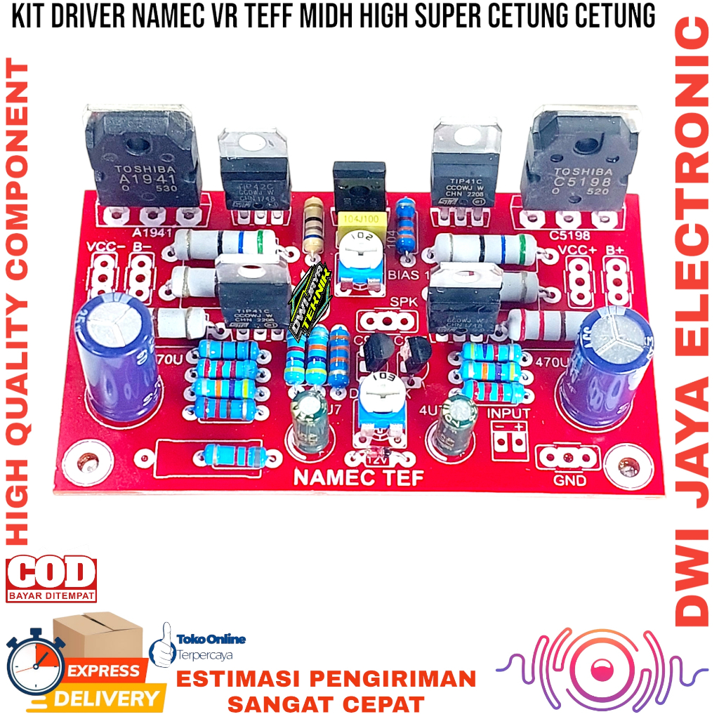 Jual KIT Driver Amplifier Namec TEFF MIDH HIGH SUPER CETANG CETUNG