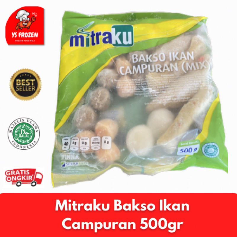 Jual Mitraku Bakso Ikan Campuran 500gr Bakso Ikan Mix Ys Frozen