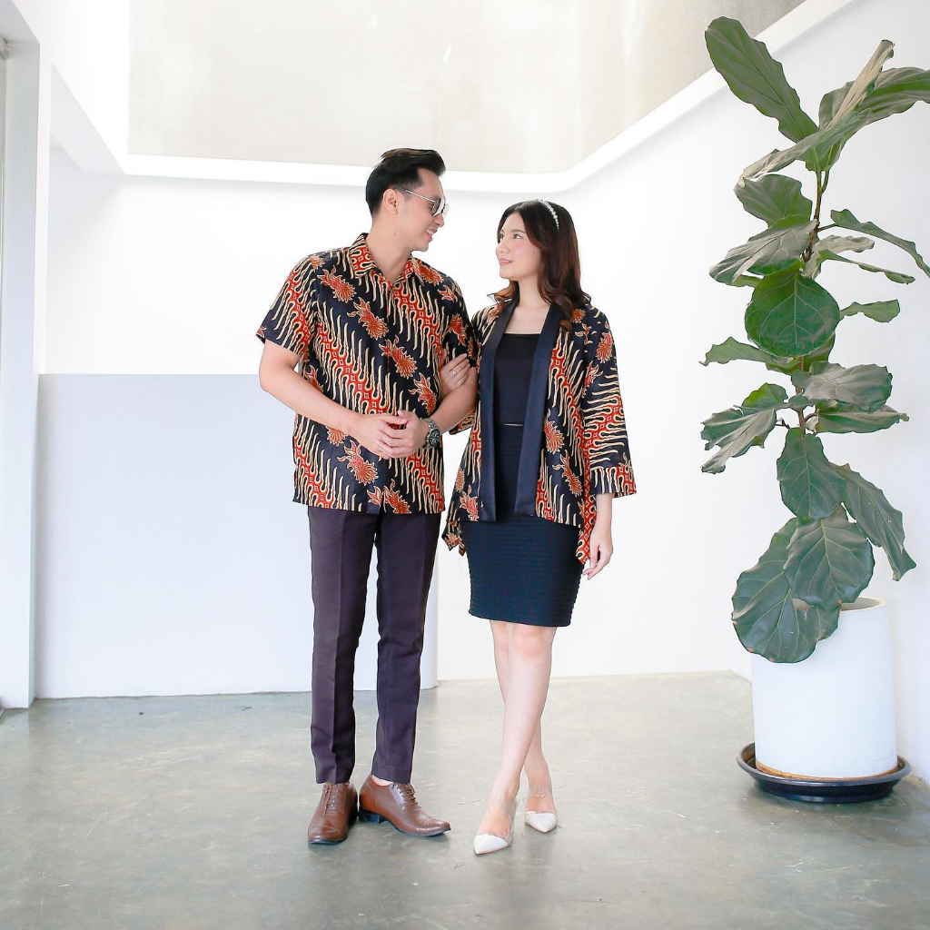 Jual Benang Raja Batik Couple Pria Wanita Katun Motif Parang Bunga Shopee Indonesia