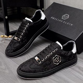 sepatu philipp_plein 4517-1 pria sepatu lv vip sneaker cowok hitam