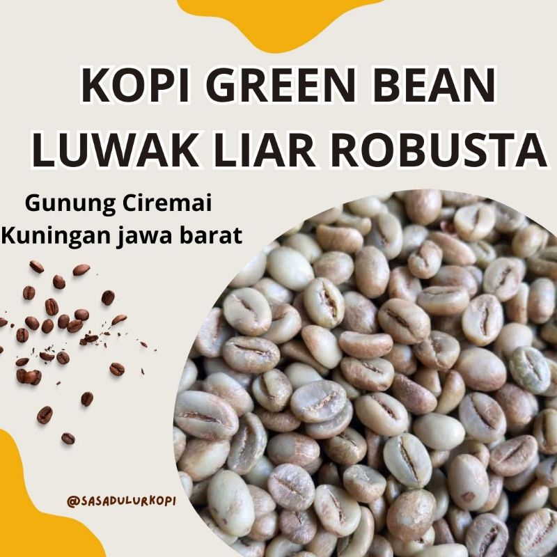 Jual GREEN BEAN KOPI LUWAK ROBUSTA CIBUNAR KUNINGAN 1Kg Shopee Indonesia