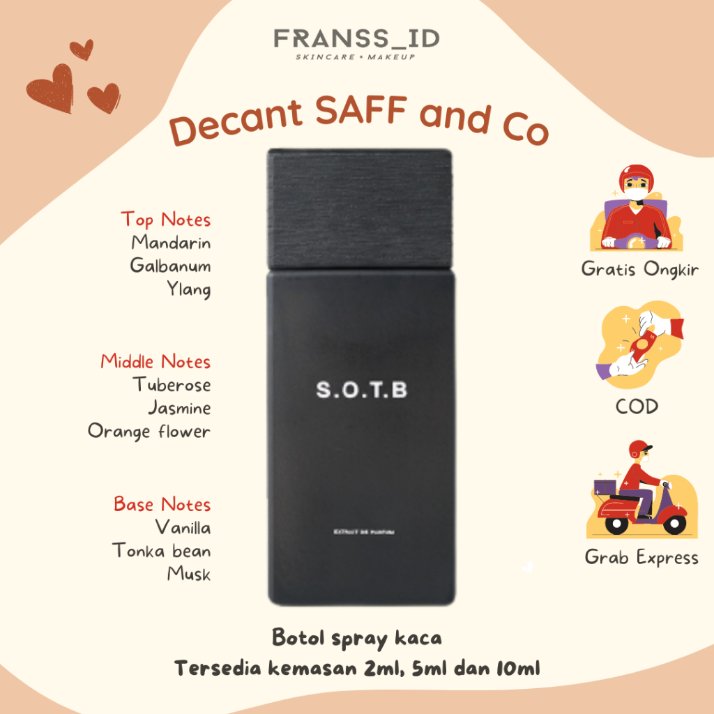 Jual DECANT SAFF AND CO SOTB S.O.T.B Share In Jar Tester Original 2ml ...