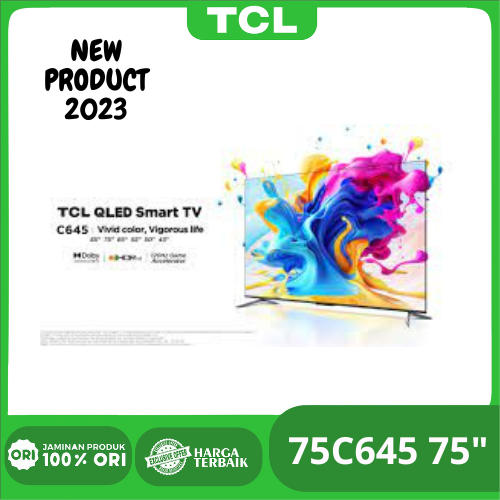 Jual TV TCL QLED 75C645 75 C645 UHD 4K GOOGLE TV DLG 120HZ VRR GAME AMD