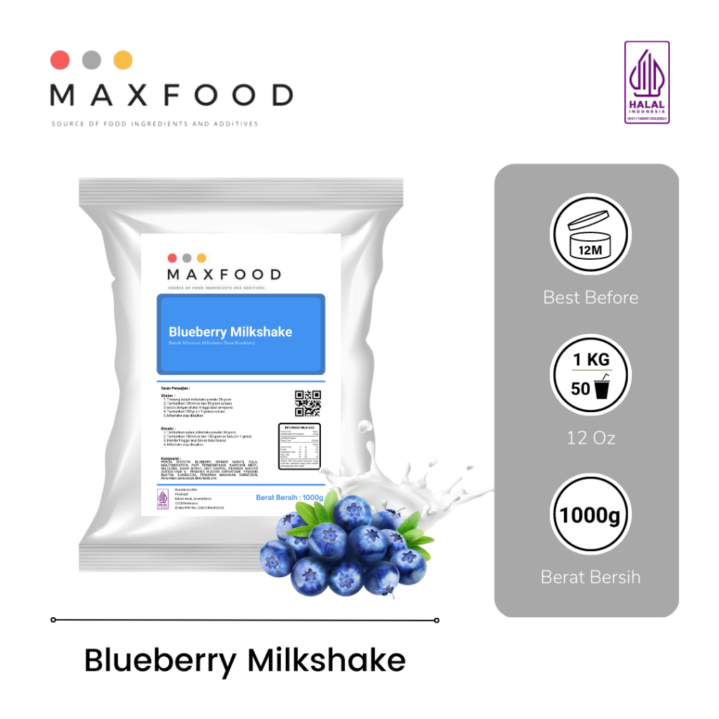 Jual Blueberry Milkshake/ Bubuk Minuman Blueberry Milkshake/ Blueberry ...