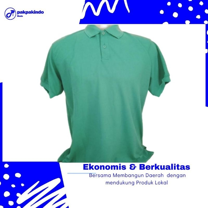 Jual Kaos Polo Kerah Polos Hijau Toska Tosca Mint Muda Lengan Pendek