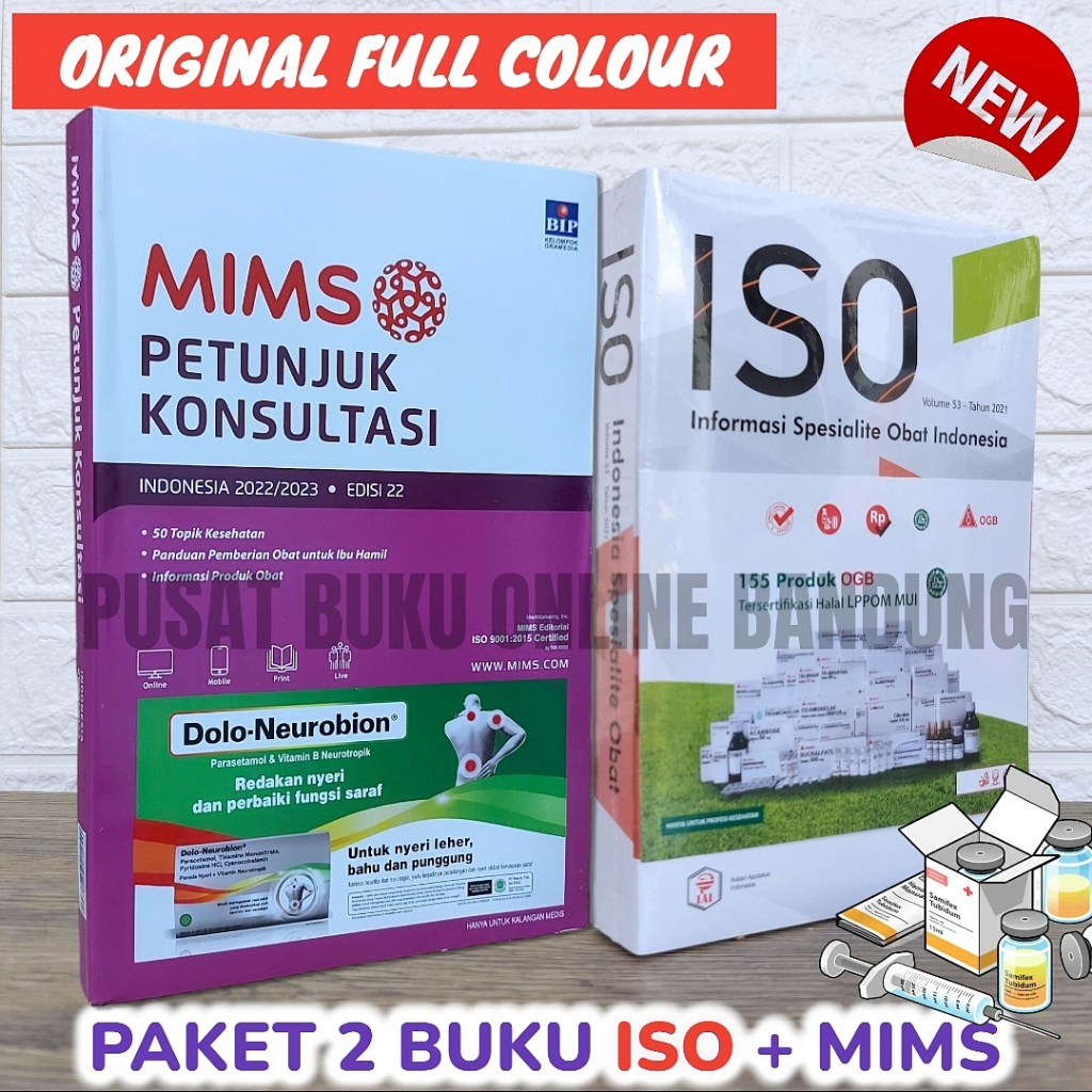 Jual PAKET 2 BUKU FARMASI ISO OBAT VOLUME 53 + MIMS PETUNJUK KONSULTASI ...