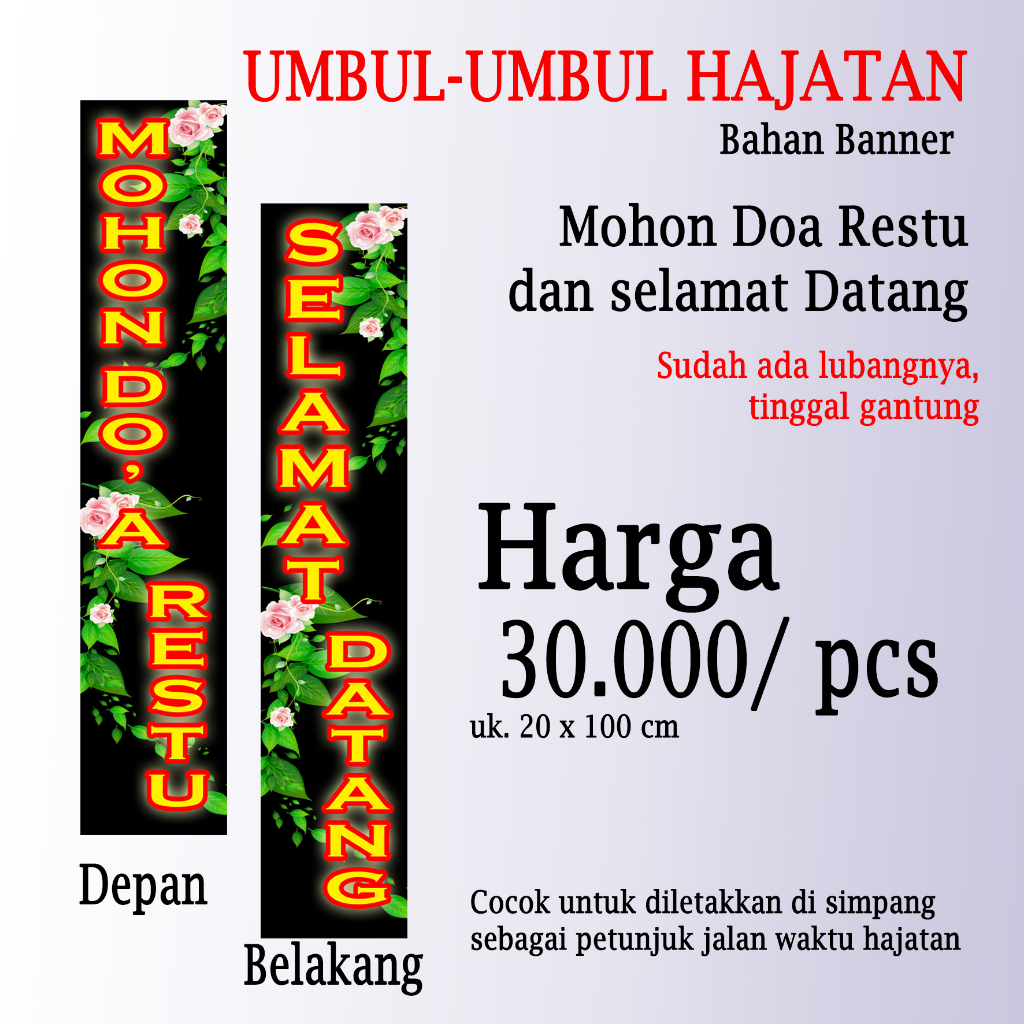 Jual Banner Ucapan Selamat Datang Dan Ucapan Mohon Doa Restu | Shopee ...