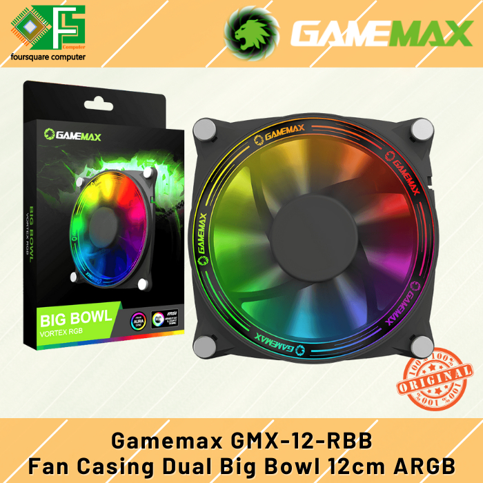Jual Fan Casing 12 cm Gamemax GMX12RBB Dual Big Bowl Side Luminous