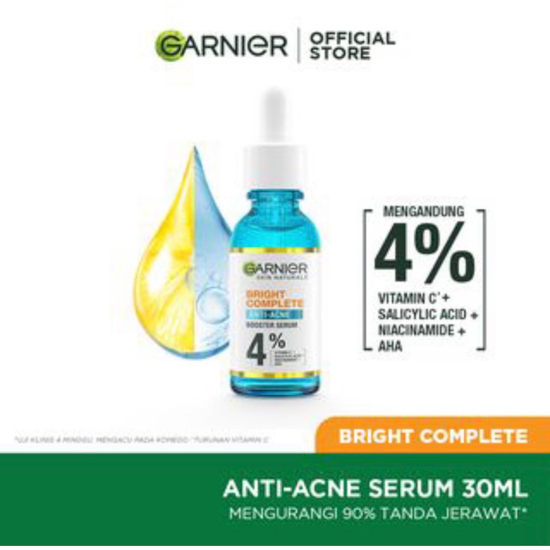 Jual Garnier Bright Complete Anti Acne Serum 30ml Shopee Indonesia