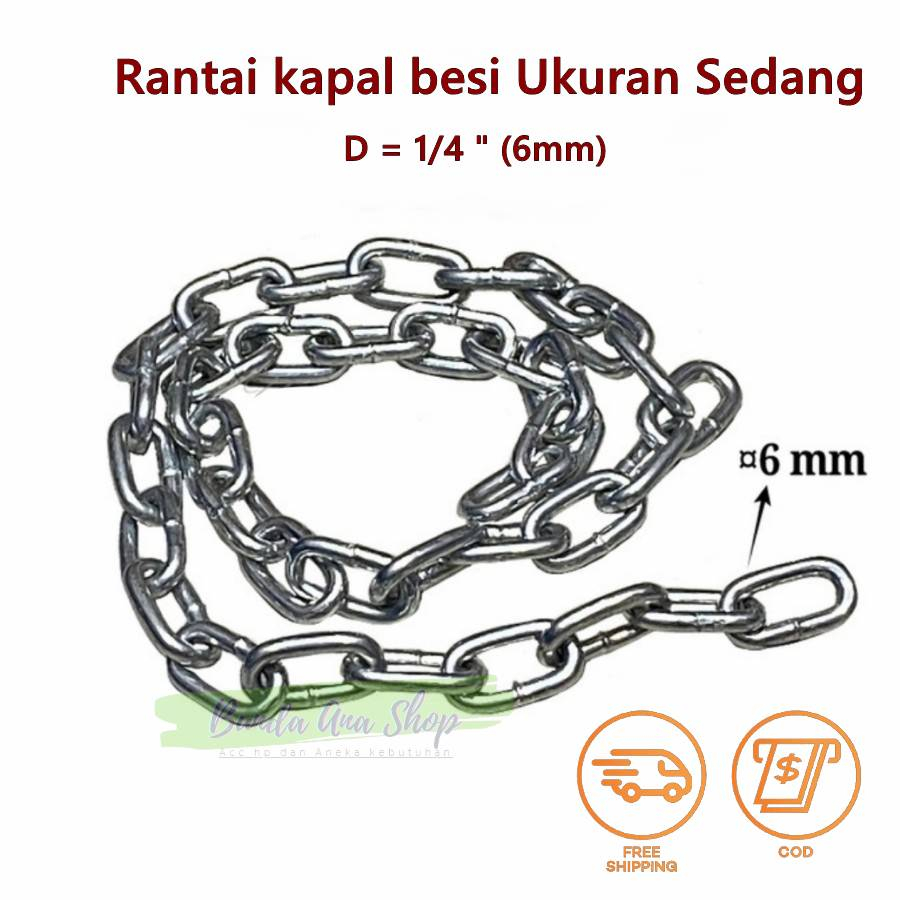 Jual Rantai Besi Anti Karat Rantai Kapal Meteran Ukuran Sedang 3 16mm