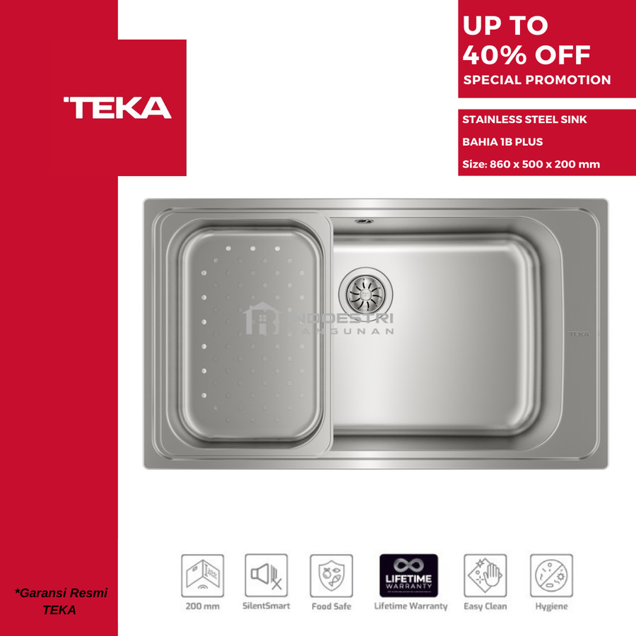 Jual Kitchen Sink Teka Bahia 1b Plus Stainless Steel Bak Cuci Piring Teka Shopee Indonesia 7576