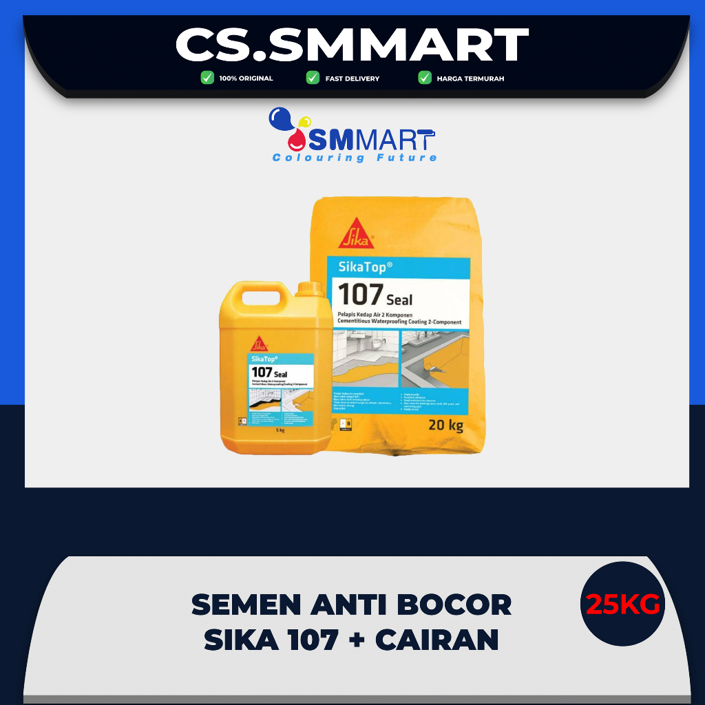 Jual Sika Top 107 Seal 25 kg (20 kg TP + 5 kg Cairan) CAIRAN ...