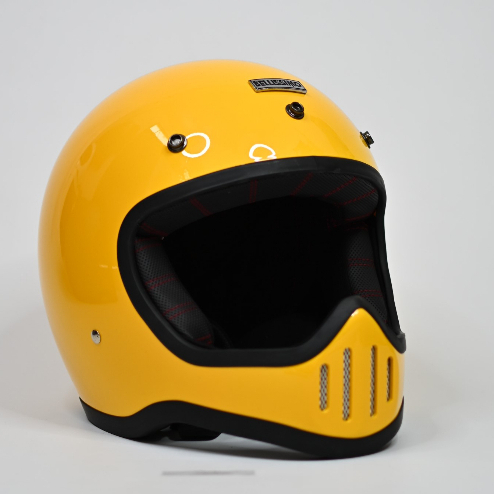 Jual BELLISSIMO HELMET CAFE RACER - Yellow Glossy / Helm CafeRacer Full ...