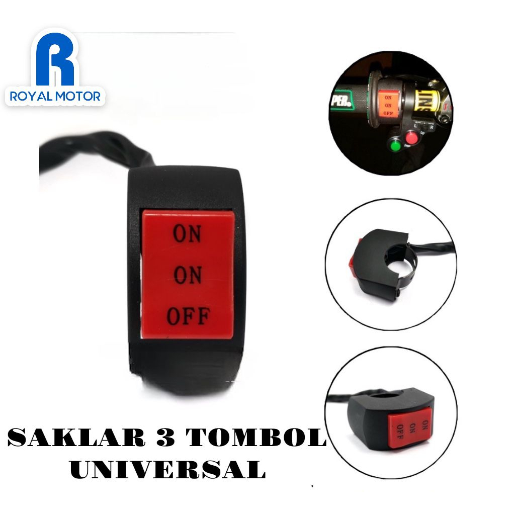 Jual SAKLAR ON ON OFF STANG 3 MODE MULTIFUNGSI / SAKLAR BREKET STANG 3 ...