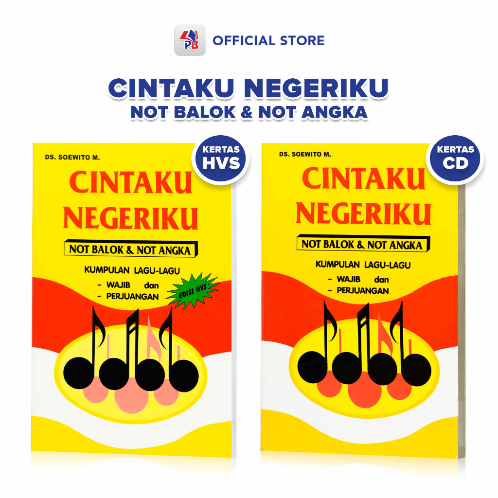 Jual Buku Musik / Cintaku Negeriku Not Balok Dan Not Angka Cover Kuning
