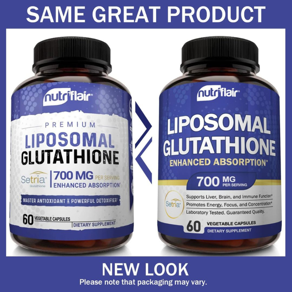 nutriflair liposomal glutathione setria 700mg Supplement, Antioxidant Detox Support, 60 Vegetable Capsules NutriFlair Liposomal Glutathione Setria 700mg