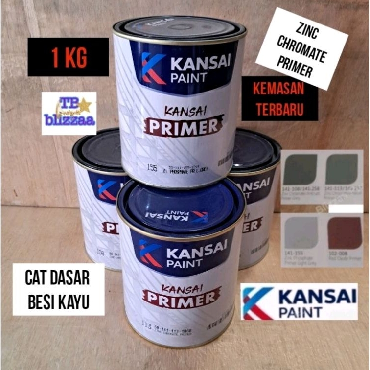 Jual Kansai Primer 1kg Grey108 Green113 Red Oxide 008 Light Grey155 Meni Besi Anti Karat