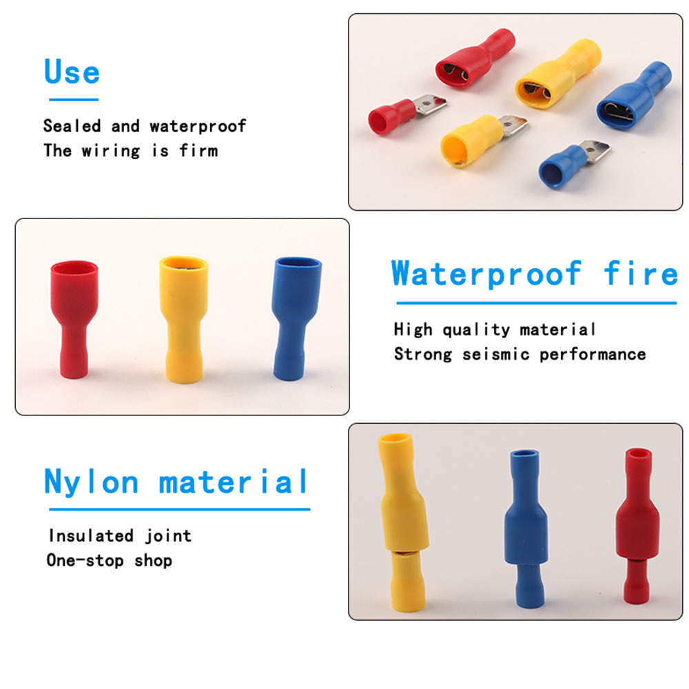 Jual Isi 5 Set Skun Terminal Gepeng KUNING BIRU MERAH Kabel Crimp Male ...